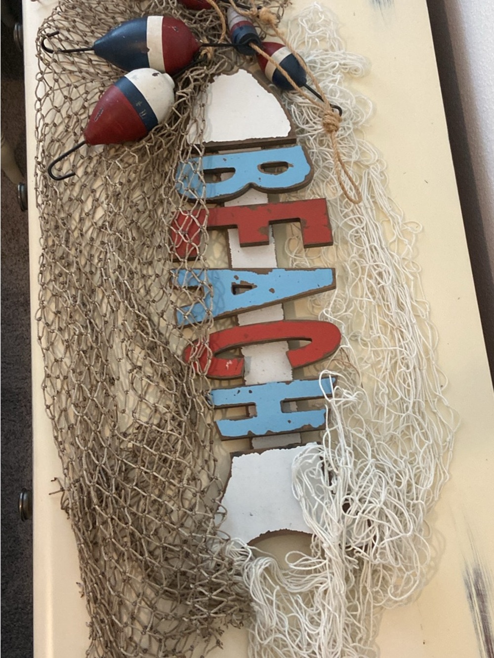 Hobby Lobby Nautical Beach Wall Sign in Red, Blue, White